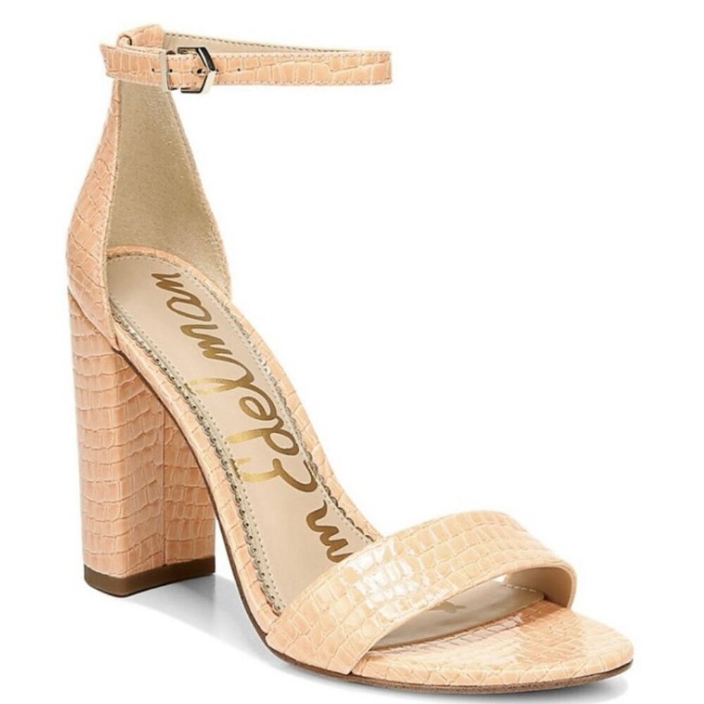 Sam Edelman ‘ Yaro ’ Block Heel Sandal Women’s Sz 9.5 Coral Croc Print NWOT
